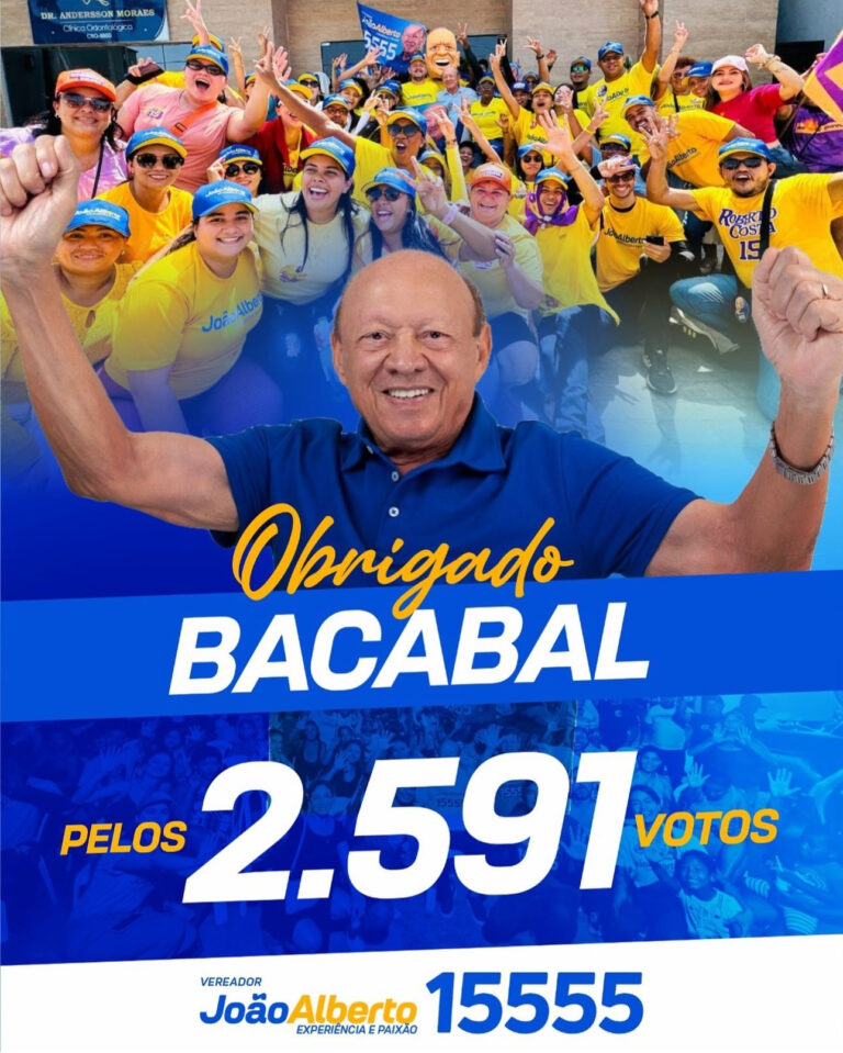 João Alberto se torna o vereador mais bem votado da história de Bacabal