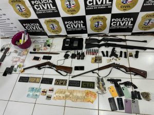 Em Barra do Corda e Fernando Falcão, Polícia prende suspeitos de tráfico e apreende armas, dinheiro e drogas